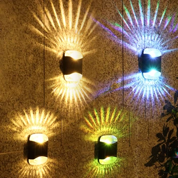 Водонепроницаемая светодиодная солнечная лампа AlliLit, наружная стена, окружающее освещение в саду, украшение Вверх и вниз, ночные огни, изменение цвета двора