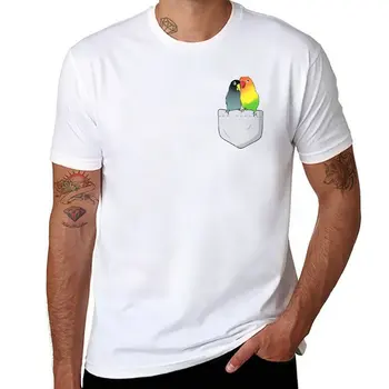 Новая забавная птичка-любовь в кармане, подарочная футболка с прекрасной птичкой, футболки на заказ, черная футболка, мужские забавные футболки