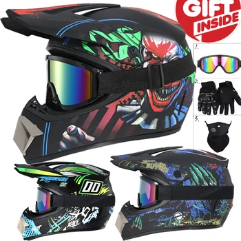 2023 Внедорожный мотоциклетный шлем с полным лицом, Съемный шлем с открытым лицом Casco Moto Для мотокросса, мотоцикла, квадроцикла, гоночного шлема для скоростного спуска