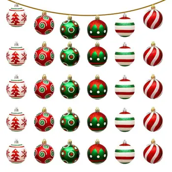 30 Штук мини-елочных шариковых украшений 6 см Рождественские Подвесные Безделушки, Гальванические шары, Подвески для Рождественской елки
