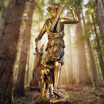 Скульптура из смолы древнегреческой богини охоты и Луны, Скульптуры из смолы, украшения для людей, винтажные аксессуары для украшения дома