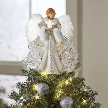 1 шт. Белый Ангел-подвеска на Рождественскую елку, Изящная статуэтка ангела для украшения Рождественской елки в помещении, праздничные принадлежности